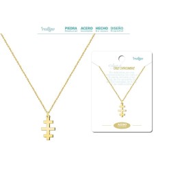 Colgante Cruz Catacumbas Acero Color Dorado - Coleccion Colgantes amuletos